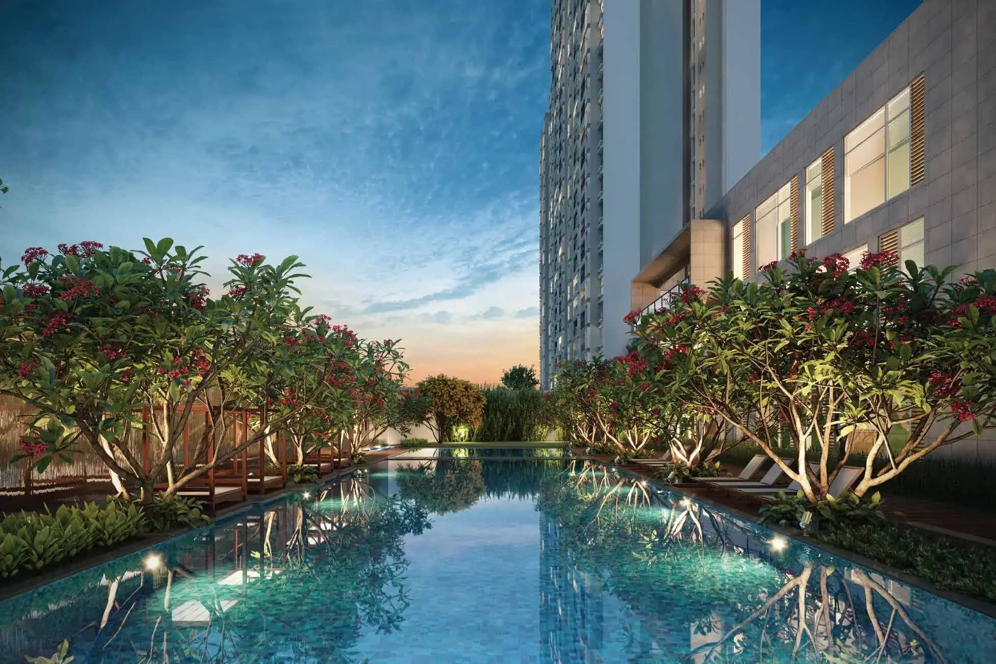 Godrej Regent Park towers and landscaped garden